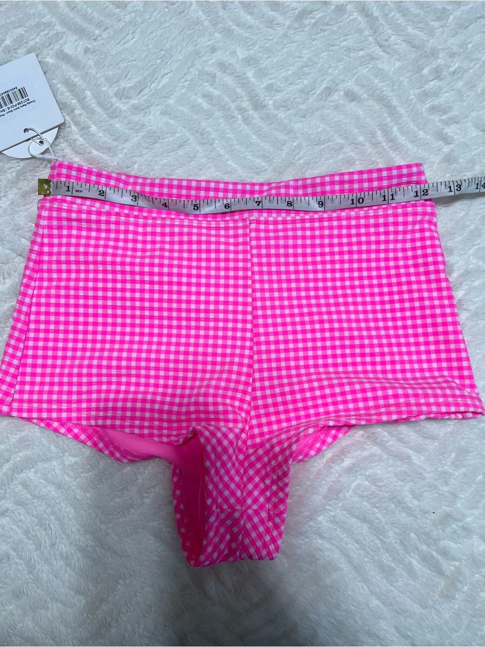 Kulani Kinis Pink Gingham Bikini Set S NWT Halter Top High Waist Cheeky Shorts
